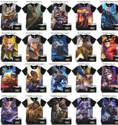 KAOS GAME MOBILE LEGEND 1 SISI A - ANAK