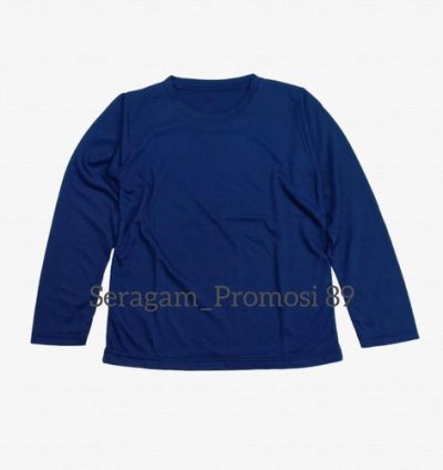 (KAOS POLOS ANAK LENGAN PANJANG COTTON KIDS UMUR 2 - 11 TAHUN UNISEX) - Navy, S