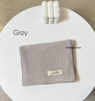 Pasmina Kaos Jasmine Bahan Cotton Rayon Premium Pashmina Jilbab Muslim - Grey, 175x60