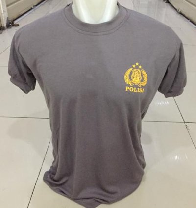 Kaos polisi coklat/kaos polri coklat lengan pendek - Abu-abu, M