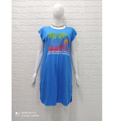 Daster Kaos Bali pantai - biru tua