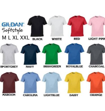 Kaos Polos Gildan - Softstyle 63000 Setara Cotton Combed 30's - S, Black