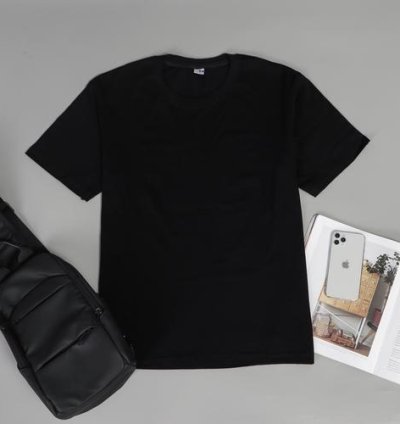 Kaos Polos Katun Premium / Carded 24s , Warna HITAM - XS