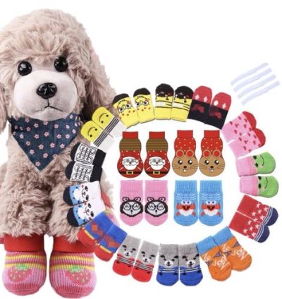 Kaos kaki kucing / kaos kaki anjing / kaus kaki kucing anti slip - random, S(0.5-1.5KG)