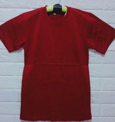 KAOS ATASAN BAJU POLOS LENGAN PENDEK COTTON COMBED 20S - merah marun, S