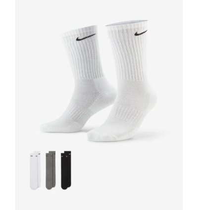 Kaos Kaki Pria Nike Everyday Cushioned Training Crew Socks Tennis (3 Pairs) - Multi Color - S