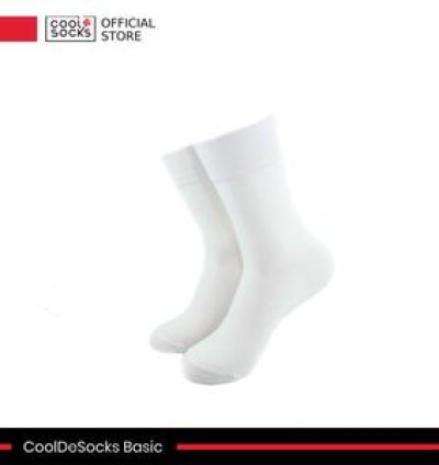 Kaos Kaki Polos Warna Putih | CoolDeSocks Basic - White | Quarter Socks | Unisex - Pria - Wanita | Combed Cotton - Katun Premium
