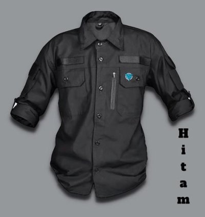 Kemeja Tactical Hexagon Kemeja Original Kemeja Lapangan Kemeja Outdoor - Hitam, M