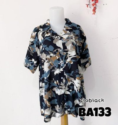 Kemeja wanita / cewek lengan pendek motif lucu bahan rayon adem - FLOBLACK