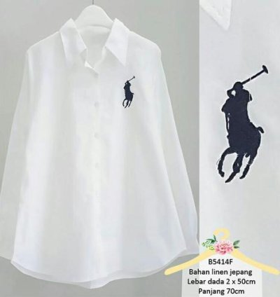 (Restock) Polo Shirt kemeja wanita kemeja putih wanita atasan wanita - XL