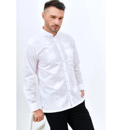 Kemeja Alisan Putih Sanghai / Koko Bordir Lengan Panjang Reguler Fit - KOKO PUTIH, 15½ ( L )