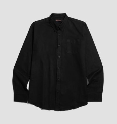 Kemeja Linen Panjang Cottongo Black - XL