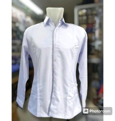 Kemeja Putih Makamah Agung Wanita Lengan Panjang - Putih, S